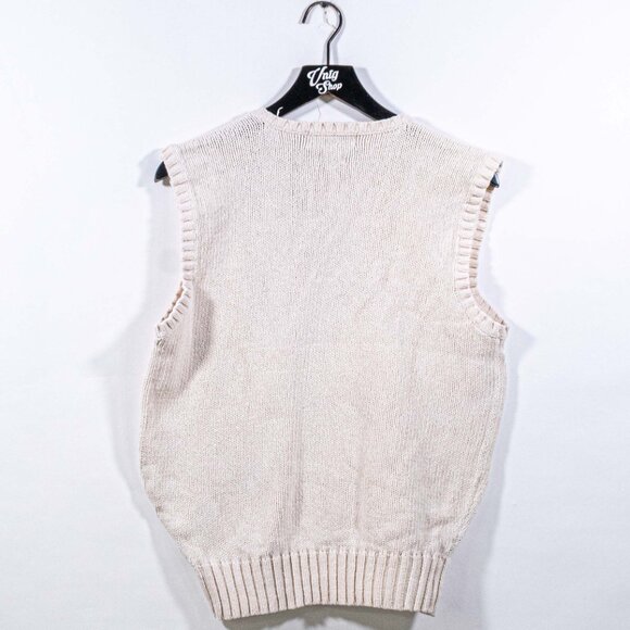 Polo Ralph Lauren Pony Vest Chunky Knit Small VTG 90s Preppy Classic - Picture 2 of 8